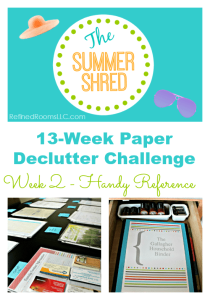 Summer Shred Paper Declutter Challenge, Week 2 Handy Reference Papers @ Refinedroomsllc.com