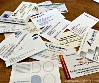 Organizing Business Cards in the Summer Shred Paper Declutter Challenge @ RefinedRoomsLLC.com
