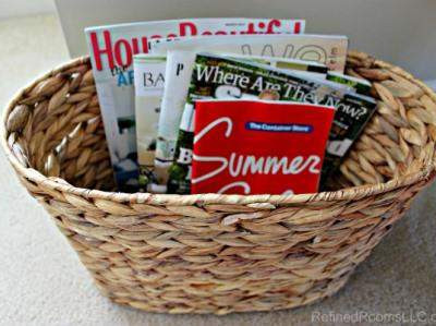 Organizing Catalogs and Magazines as part of the Summer Shred Paper Declutter Challange @ RefinedRoomsLLC.com