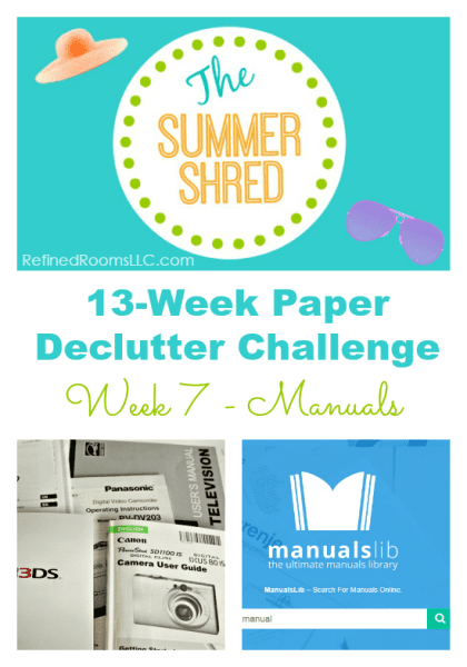 Organizing product Manuals with the Summer Shred Paper Declutter Challenge @ RefinedRoomsLLC.com
