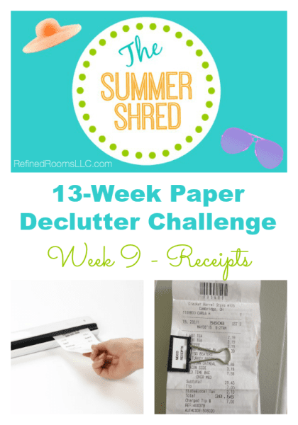 Organizing Receipts via the Refined Rooms Summer Shred Paper Declutter Challenge @ Refinedroomsllc.com