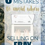 woman typing on computer - text "5 common mistakes to avoid when selling on Ebay".