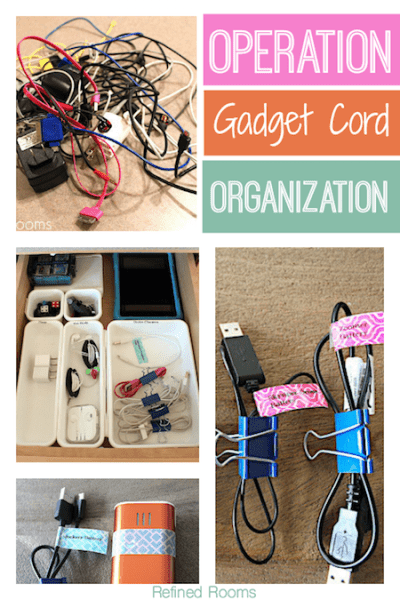 Organizing Gadget cords and accessories @Refinedroomsllc.com