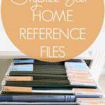 organized file folders in file cabinet - text "how to organize home reference files".