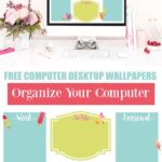 organized computer desktop - text "free computer desktop wallpapers - organize your computer".