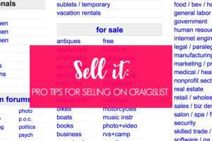 screenshot of Craigslist app - text overlay "Sell it: pro tips for selling on Craigslist".