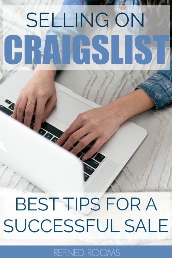 hands typing on computer - text "selling on Craigslist: best tips for a successful sale".