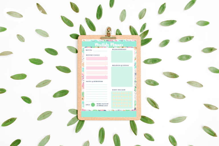 Summer-Themed Printable Monthly Planners [Free Printables]