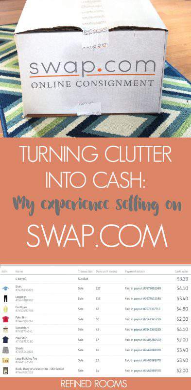Decluttering? Why not turn your clutter into cash! Listen in as I share my experience selling on Swap.com | #declutter #sellyourstuff