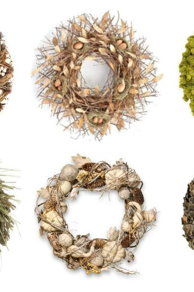 collage of fall wreaths.
