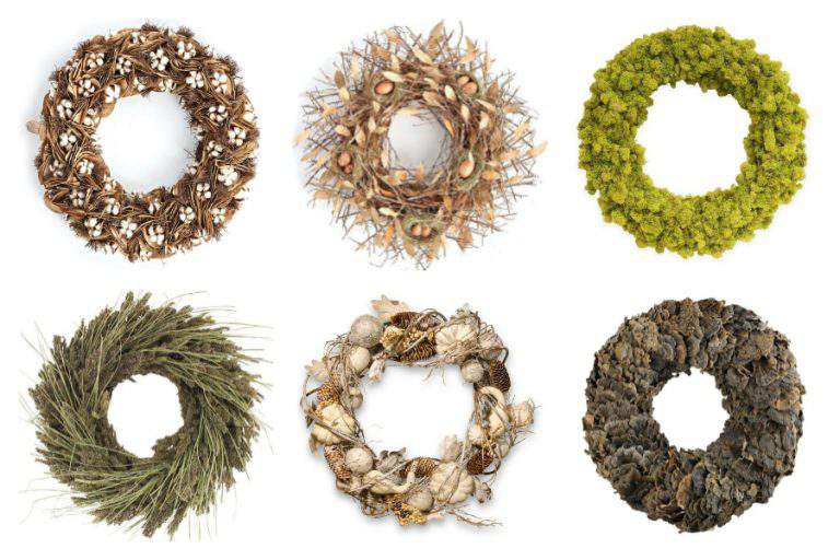 collage of fall wreaths.
