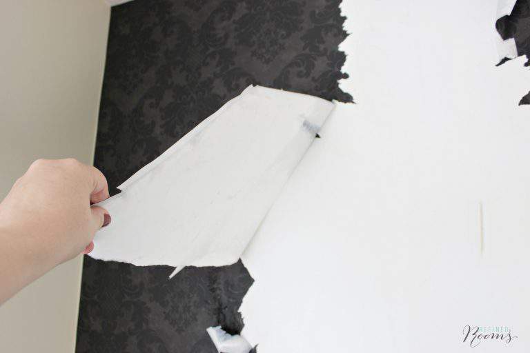 Removing Vinyl Wallpaper One Room Challenge Week 2