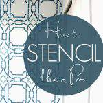 stenciled focal wall - text "How to Stencil a Wall Like a Pro".