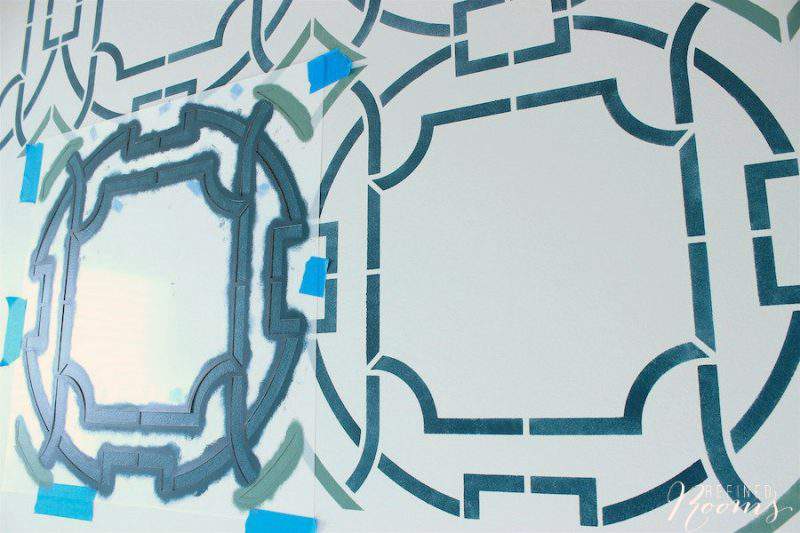 wall stenciling project in process.