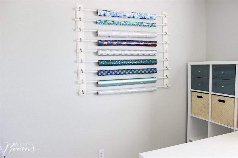 DIY Gift Wrap Storage Solution | One Room Challenge: Week 6