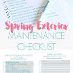 screenshot of maintenance checklist -text "Spring Exterior Maintenance Checklist".