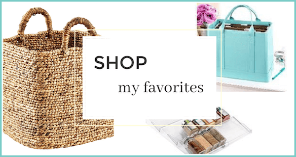 collage of organizing products - text "shop my favorites".