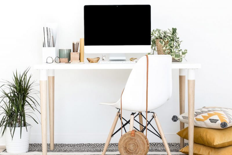 organized and decluttered home office space.