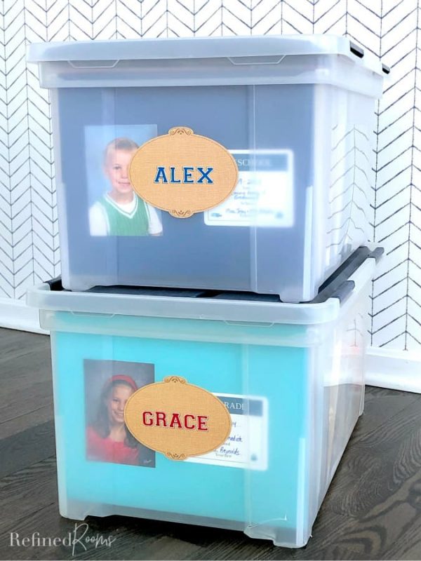 DIY memory box to organize kids school papers  Kids school paper  organization, Organization kids, Kids school organization
