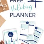 screenshot of planner printable pages with holiday gifts - text "free holiday planner".