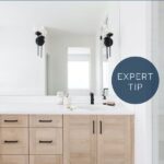 minimal decluttered bathroom - text "how to declutter your bathroom fast".