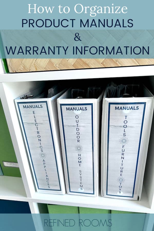 Organizing Product Manuals & Warranties My Tried & True Method