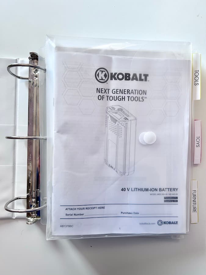 Organizing Product Manuals & Warranties My Tried & True Method