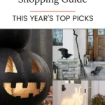 collage of Halloween decor - text "Chic Halloween Decor Shopping Guide"